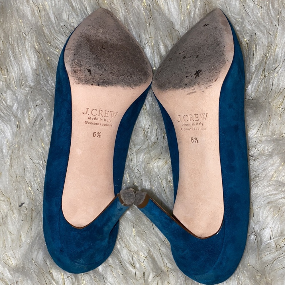 J CREW Gorgeous Everly Teal Suede Pumps - Picture 7 of 8
